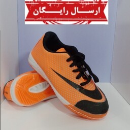 کفش فوتسال پسرانه بچگانه با ارسال رایگان از 31 تا 35 قرمز آبی نارنجی کفش سالن بچگانه کفش چمن پسرانه کفش ورزشی بچگانه