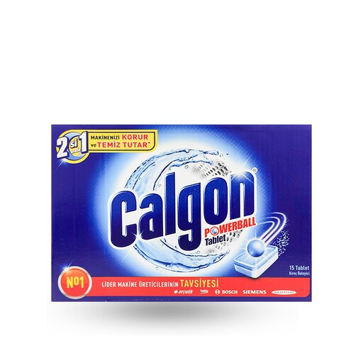 قرص جرم گیر ماشین لباسشویی کالگون calgon بسته 15 عددی