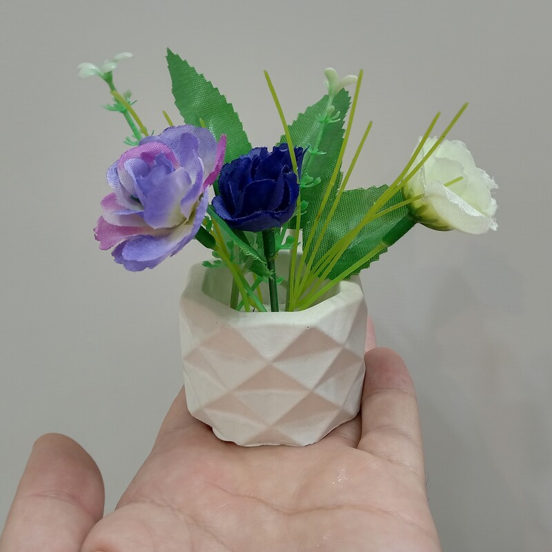 گلدان کوچک سنگ مصنوعی دست ساز بدون گل (بسته 20 عددی)