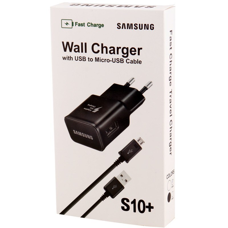 شارژر دیواری فست شارژ Samsung S10 EP-TA200 2A QC3.0 PD  کابل میکرو یو اس بی