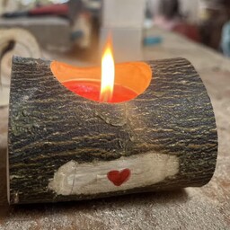 جا شمعی و گلدان چوبی