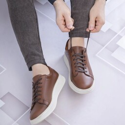 کفش اسپرت ونس طبی مردانه تمام چرم طبیعی رنگ مشکی و عسلی مدل شوک سایز 40 الی 44(قالب بزرگ) 