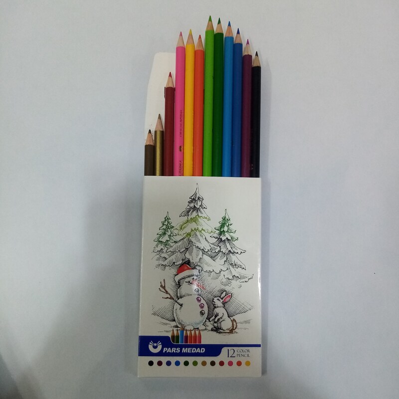 مداد رنگی 12 رنگ. مارک شرکت پارس مداد