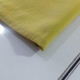 پارچه بابوس سه نخ اصل عرض 150 تک رنگ رنگ خردلی قیمت به ازای نیم متر 