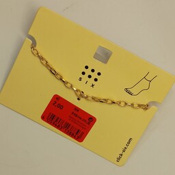 پابند زنجیر استیل رنگ ثابت طلایی طرح آجری مناسب دستبند با تنظیم سایز  از برند خوب six 