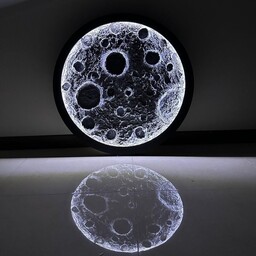 تابلو ماه برجسته سازی شده با خمیر تکسچر و لاین نوری