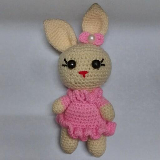 عروسک بافتنی دخترانه طرح خرگوش 