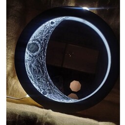 تابلو ماه و آینه و هلال ماه، دکوراتیو، اباژورقطر 40