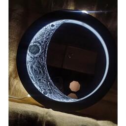 تابلو ماه و آینه و ماه هلال دکوراتیو اباژور قطر 70