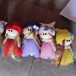 عروسک روسی آویز کلاه خرگوشی فانتزی 12 سانتی کیوت دخترانه عروسک بازی کودکانه مناسب کادو هدیه کیوت 