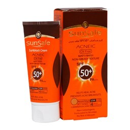 کرم ضد آفتاب سان سیف فاقد چربی dpf50 بژ طبیعی مناسب پوست های چرب و آکنه