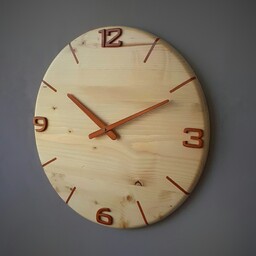 ساعت دیواری دستساز از چوب کاج و سرخدار قطر 48