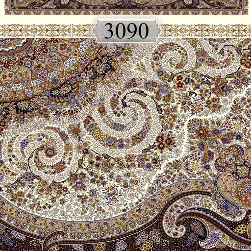 روفرشی کشدار.کاور فرش سنتی کرم و قهوه ای  12 متری کد 3090