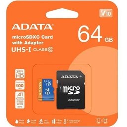 رم میکرو 64 گیگ ای دیتا ADATA Premier V10 U1 A1 100MBs باخشاب