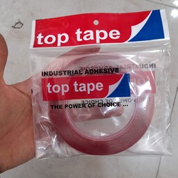 چسب دوطرفه شفاف top tape پهنای 1 سانتی متر طول 3 متر تاپ تیپ با قدرت چسبندگی بالا