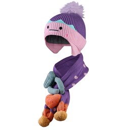 ست کلاه و شال گردن بافتنی بچگانه طرح عروسکی مناسب 1 تا 5 سال  کد 7734 ( دارای رنگبندی) ( ارسال رایگان)