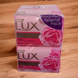 صابون لوکس Lux اصل مدل Glowing Skin  با رایحه گل رز سرخ وزن 170 گرم بسته 6 عددی 1020 گرم