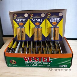 باطری قلمی وستل VESTEL  مدل extra heavy duty بسته 48 عددی AA