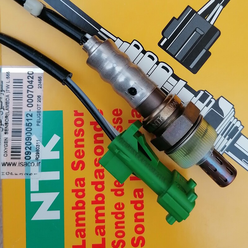 سنسور اکسیژن NTK  بالایی 206 و موتور TU سوکت سبز ساژم