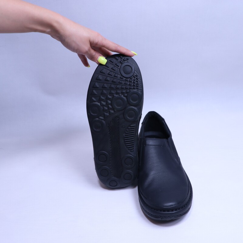کفش طبی مردانه بدون بند دکتر ماخ چرم طبیعی رنگ مشکی