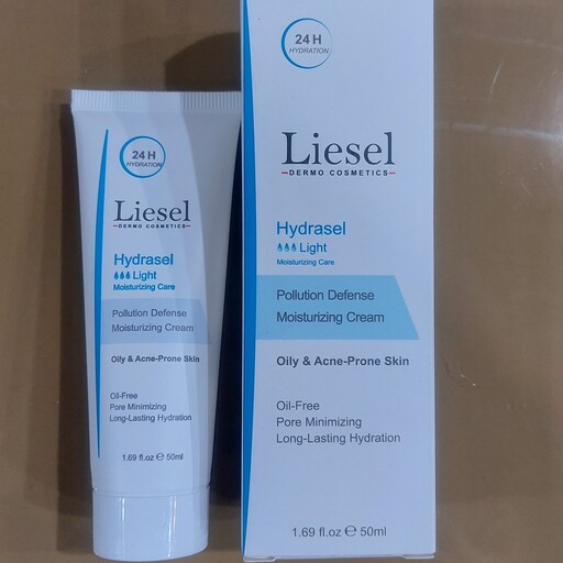 کرم مرطوب کننده و آبرسان مناسب پوست چرب لایسل مدل هیدراسل لایت Hydrasel Light انقضا 1405Liesel   Moisturizing C