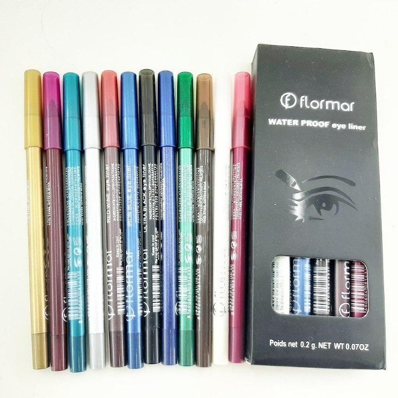 مداد چشم رنگی شمعی فلورمار flormar-بسته 12 عددی