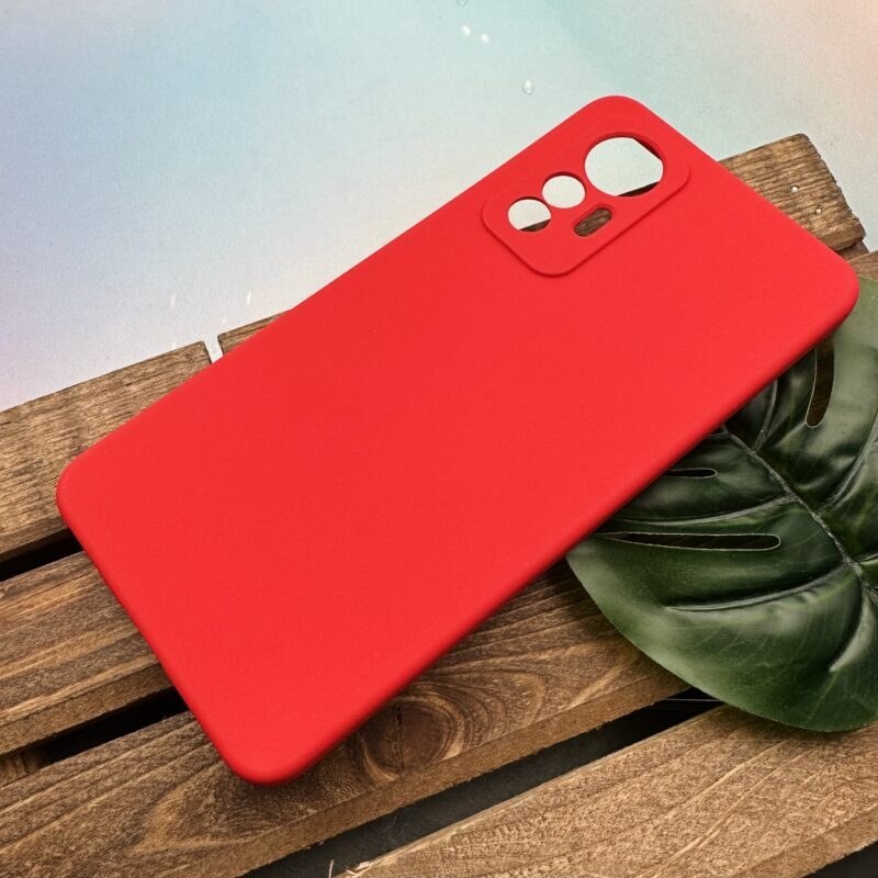 قاب گوشی Xiaomi 12 Lite شیائومی سیلیکونی High-Copy رنگ قرمز داخل پارچه ای محافظ لنز دار کد 93462