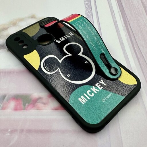 قاب گوشی Galaxy A10S سامسونگ چرمی سیلیکونی دستبندی اورجینال Fashion محافظ لنز دار طرح میکی موس کد 58103