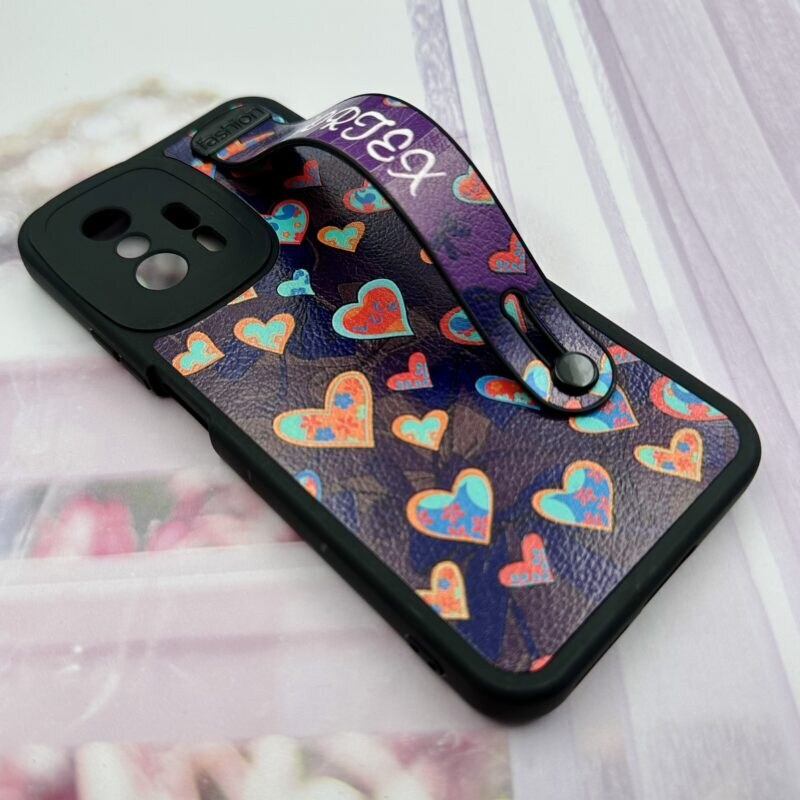 قاب گوشی Xiaomi Mi 11T - MI 11T Pro شیائومی چرمی سیلیکونی دستبندی اورجینال Fashion محافظ لنز دار طرح قلب رنگی کد 75179