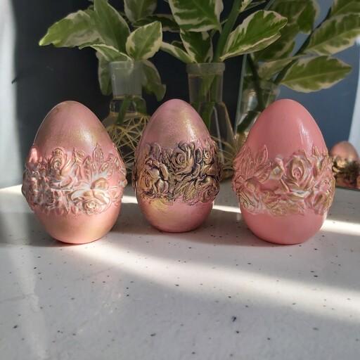  یک تخم مرغ پتینه گل برجسته در رنگ های مختلف قابل شستشو  ارتفاع 8سانتیمتر