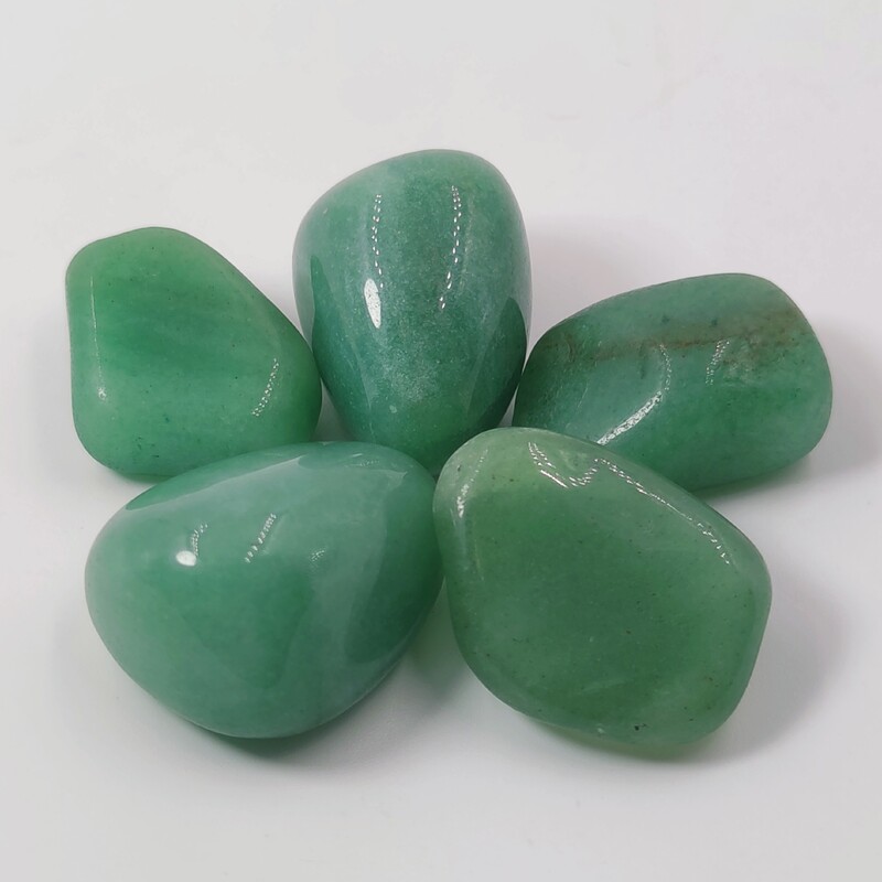 پنج قطعه سنگ آونتورین سبز معدنی (تامبلر شده)  