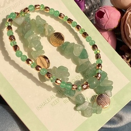 پک دستبند دوتایی با سنگ طبیعی سبز بینظیر برای کادو تولد