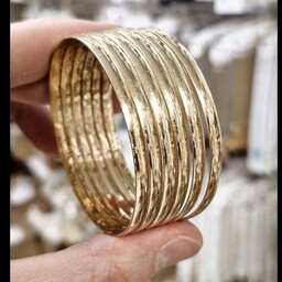 پک 6 تایی النگو دامله آینه ای طلا روس شش میل طرح طلا  رنگ ثابت ارسال رایگان