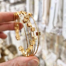 دستبند یا بنگل خاص نگین دار طرح طلا ysx رنگ ثابت و ارسال رایگان 