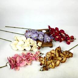 گل ارکیده مصنوعی وارداتی 9 گل با رنگبندی خاص و زیبا (عالیجناب)