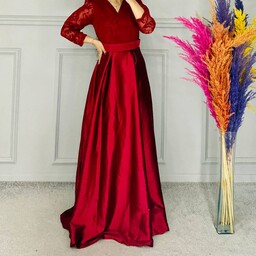 لباس مجلسی مزونی مدل جانان سایزبندی 36 الی 56 رنگبندی ژورنال-ماکسی مجلسی بلند زنانه-پیراهن مجلسی بلند ساتن دخترانه