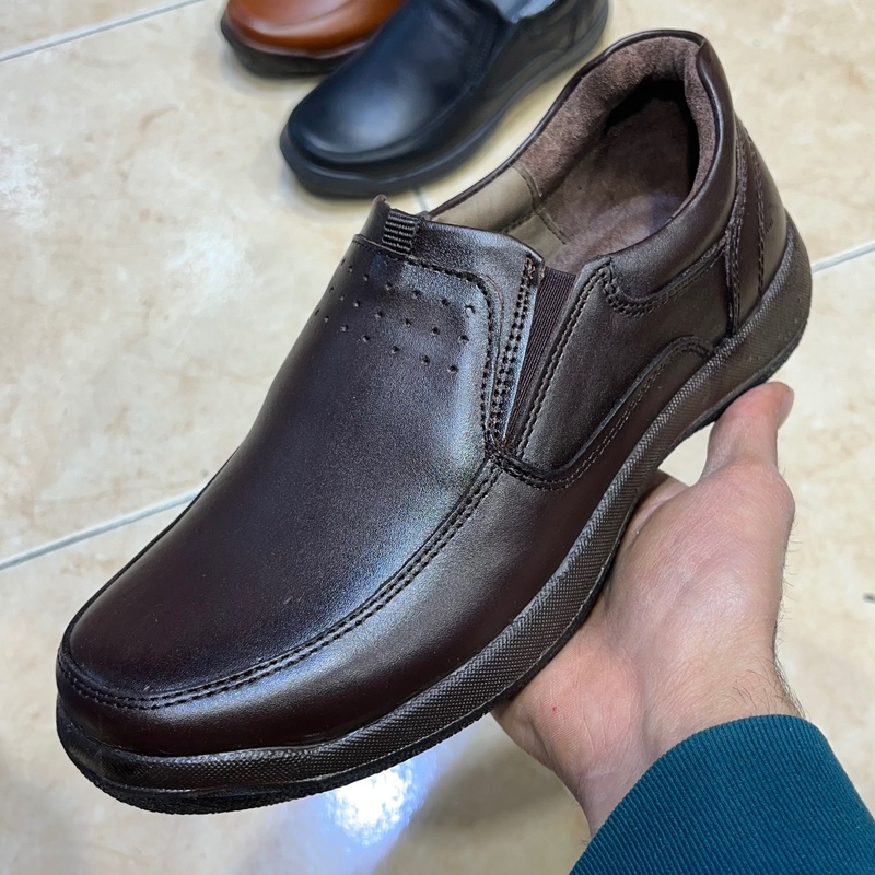 کفش چرم مردانه طبی با شش ماه ضمانت رویه،استر و کفی چرم طبیعی زیره پیو در سه رنگ سایزبندی 40 تا 44