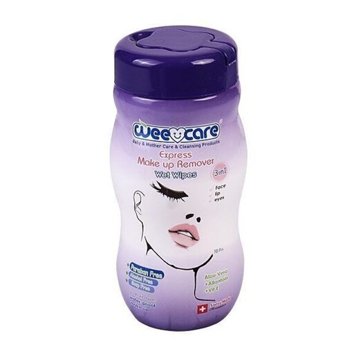 دستمال مرطوب پاک کننده آرایش وی کر (We care) بسته 70 عددی