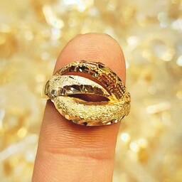 انگشتر زنانه طلاروسی کیفیت رنگ عالی تضمینی کاملا طرح طلا کیفیت آبکاری فوق العاده  حلقه زنانه 