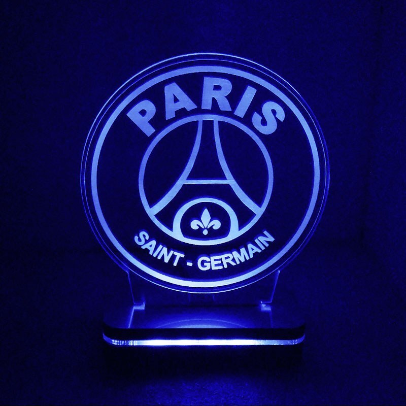 چراغ خواب  کلید دار و تزئینی سه بعدی طرح لوگوی تیم پاری سن ژرمن - LED کم مصرف 