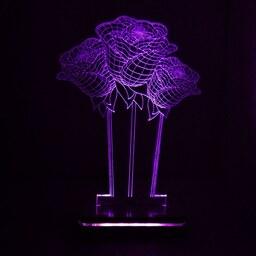 چراغ خواب و چراغ تزئینی طرح دسته گل  سان لیزر - LED کم مصرف 