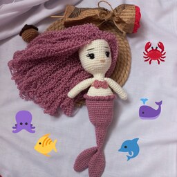 عروسک پری دریایی بافتنی