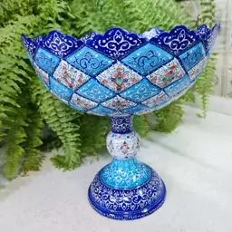 کاسه پایه دار میوه خوری میناکاری 