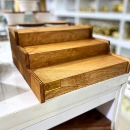 استند ادویه مدل پله ای استند چوبی پله ای مناسب ادویه و نظم دهنده آشپزخانه 