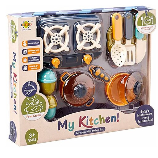 ست اسباب بازی لوازم خانه مدل my kitchen طرح گاز رو میزی