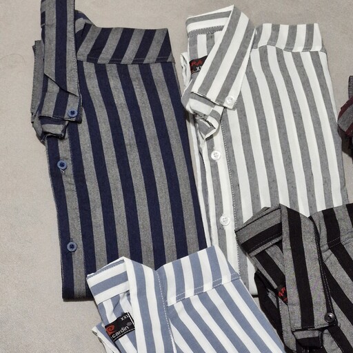 پیراهن  مردانه اندامی سایز L  XL  2XL با کیفیت خوب و طرح جذاب آستین بلند   جنس نخ و پلی استر