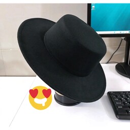 کلاه فدورا مشکی لبه دار مدل اسپنیش مردانه و زنانه لبه 8سانتی