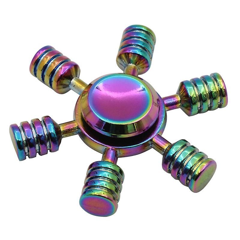اسپینر فلزی  شش پر مدل رنگین کمانی  - Metal Fidget Spinner Model Rainbow