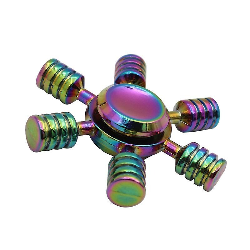 اسپینر فلزی  شش پر مدل رنگین کمانی  - Metal Fidget Spinner Model Rainbow