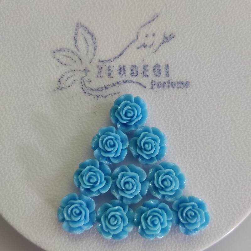 پیکسل و مهره دستبند گل رز سبز و آبی